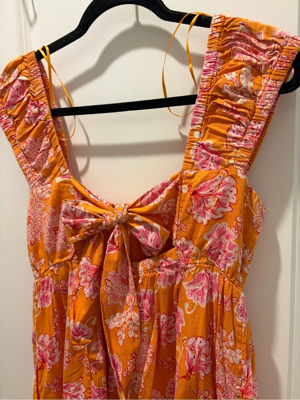 Old Navy Pink Floral Sundress on Mustard